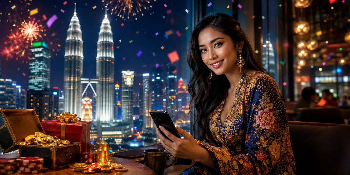 Pemain kasino mudah alih Kuala Lumpur memakai batik menggunakan aplikasi slot telefon pintar